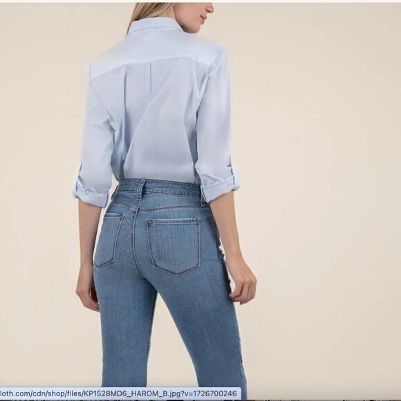 Kut from the Kloth Ana high rise Fab Ab Flare jeans size 24W NWOT - Picture 3 of 11